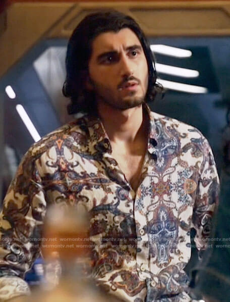 Behrad's paisley shirt on Legends of Tomorrow