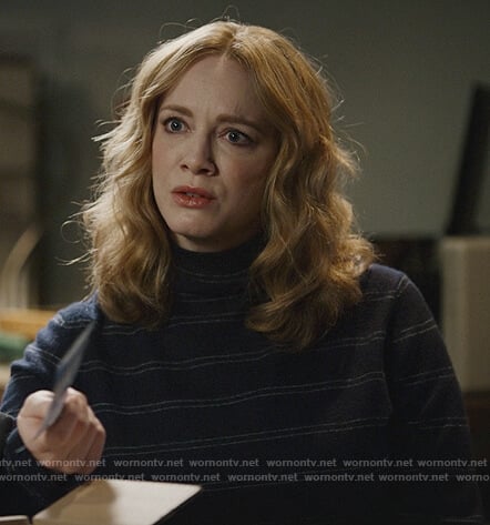 Beth's blue striped turtleneck sweater on Good Girls