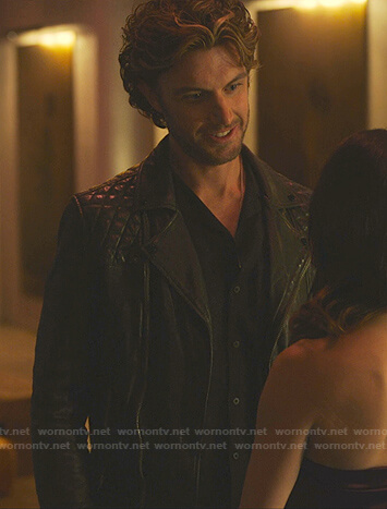 Brad's black leather bomber jacket on Sex/Life