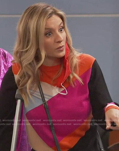 Chelsea's colorblock sweater on Ravens Home