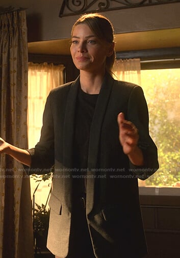 Chloe's black gathered sleeve jacket on Lucifer