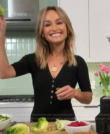 Giada De Laurentiis's black henley top on Today