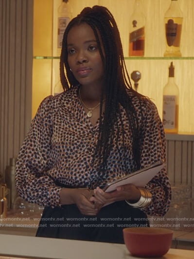 Darby's floral blouse on The Bold Type