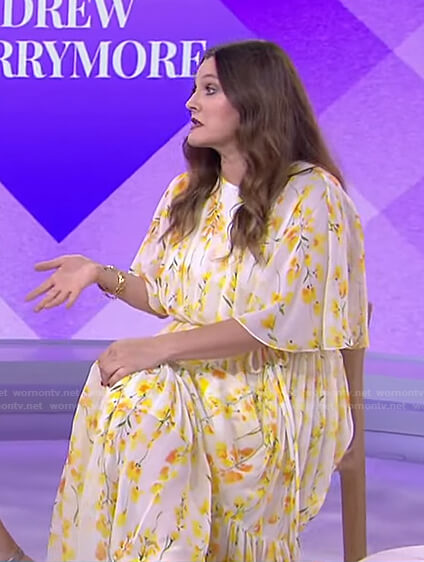 Drew's white and yellow floral dress on Today