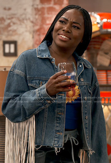Harper's fringed denim jacket on iCarly