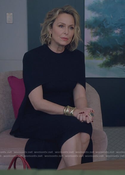 Jacueline's black cape dress on The Bold Type