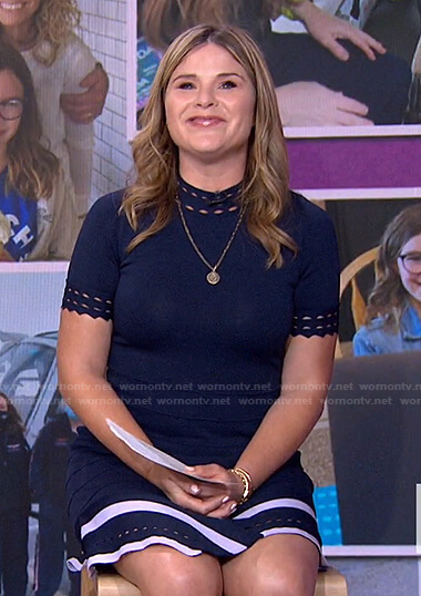Jenna's navy asymmetric knit dress on Today