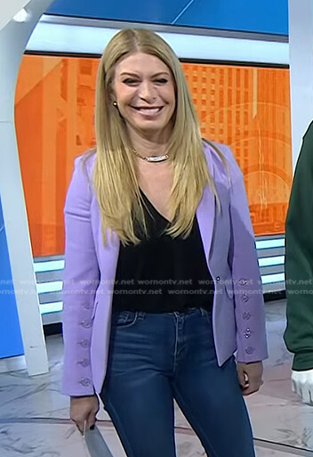 jill's lilac button-sleeve blazer on Today