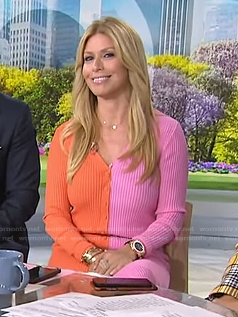 Jill's orange and pink colorblock ribbed dress on Today