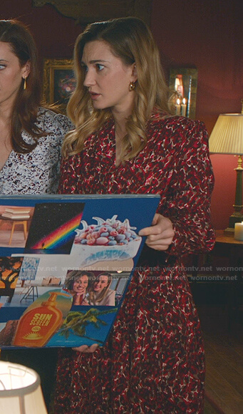 Joy's red leopard wrap dress on Good Witch