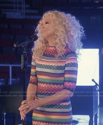 Kimberly Schlapman's multicolor printed dress on Today
