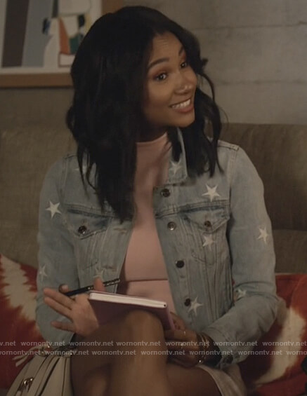 Layla's star embroidered denim jacket on All American