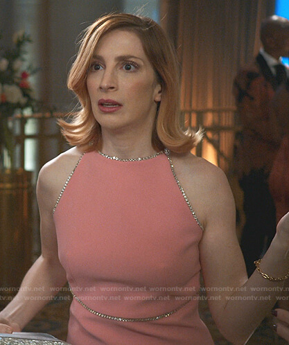 Lauren's pink crystal embellished dress on Younger