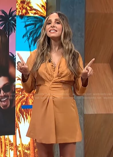 Lilliana's orange gathered dress on E! News Daily Pop
