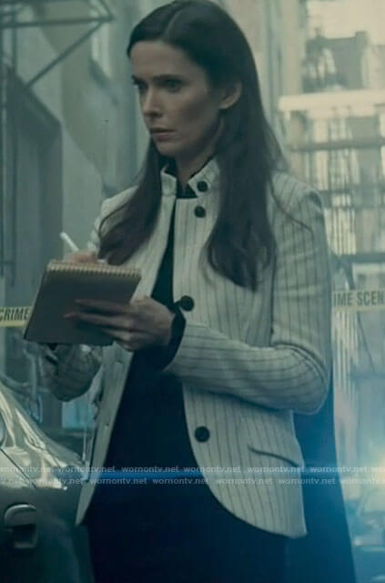 Lois's white striped jacket on Superman and Lois