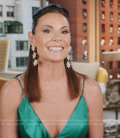 Luann's green strap jumpsuit on The Real Housewives of New York City