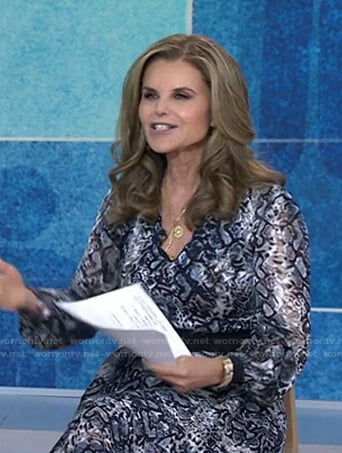 Maria's snake print v-neck dress on Today
