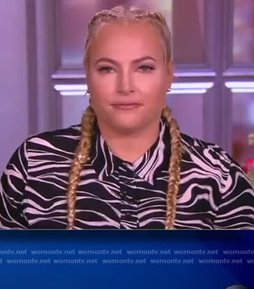 Meghan's black swirl print dress on The View