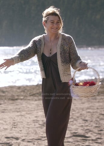 Meredith's brown maxi dress on Greys Anatomy