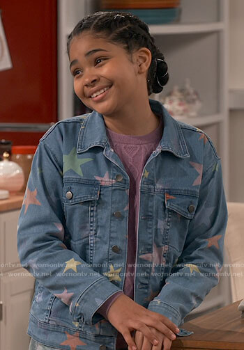 Millicent's star print denim jacket on iCarly