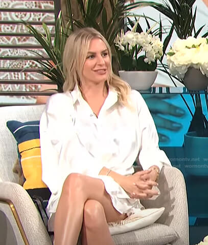 Morgan's white shirtdress on E! News Daily Pop