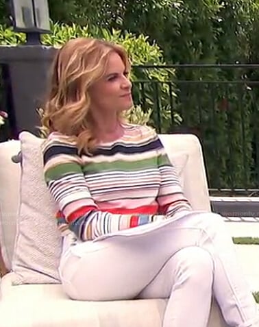 Natalie's metallic striped sweater on Today
