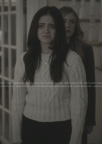 Olive's white cable knit sweater on Manifest