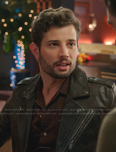 Sam's brown checked shirt on Dynasty