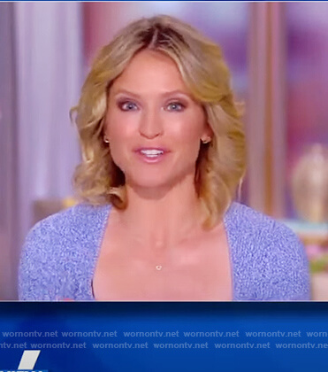 Sara's blue knit square neck dress on The View