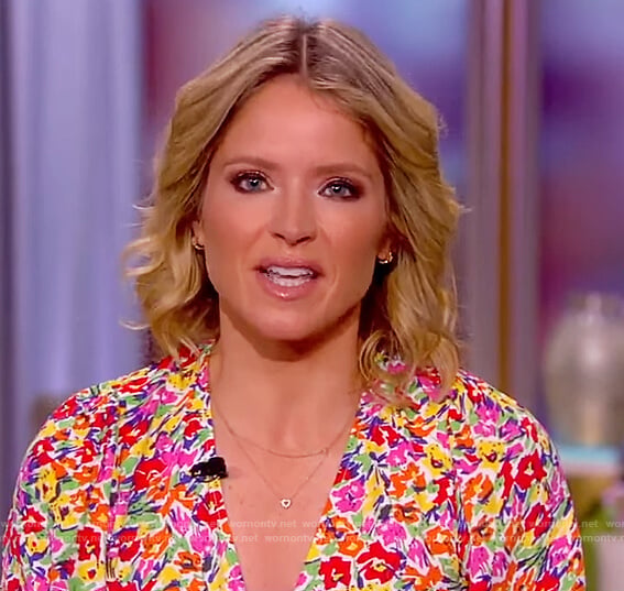 Sara's multicolored floral print dress on The View