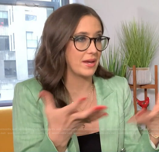 Savannah’s green double breasted blazer on Today