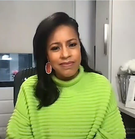 Sheinelle's yellow ribbed sweater on Today