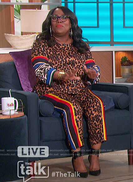 Sheryl's leopard print top and pants on The Talk