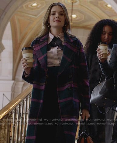 Sutton's green plaid coat on The Bold Type