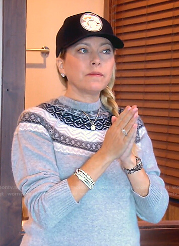 Sutton's grey fair isle sweater on The Real Housewives of Beverly Hills