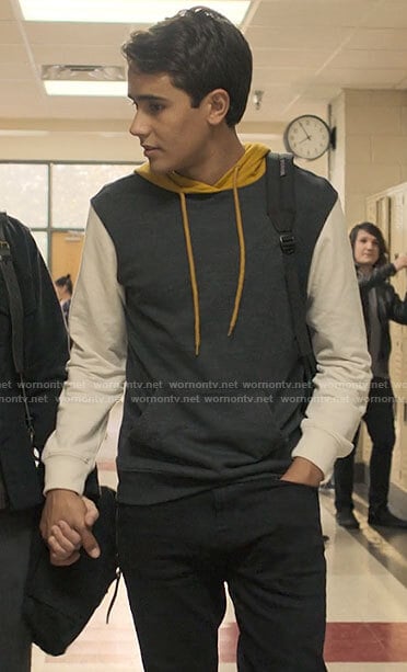 Victor's colorblock hoodie on Love Victor