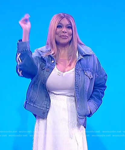 Wendy's lace-up denim jacket on The Wendy Williams Show