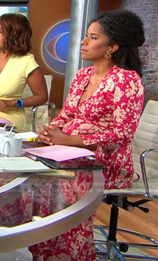 Adriana Diaz's red floral maxi dress on CBS This Morning