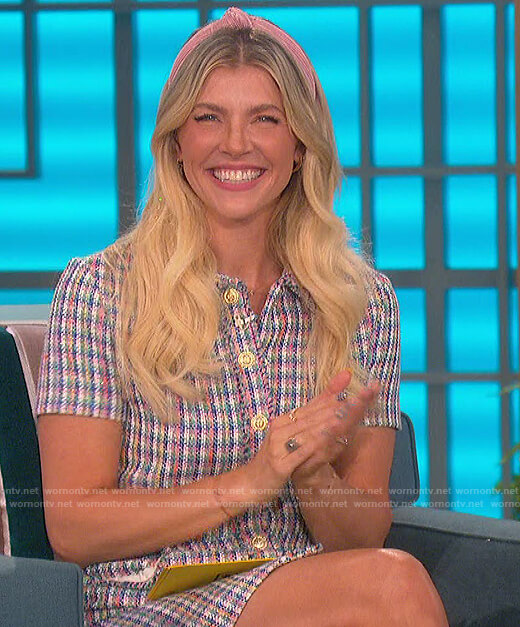 Amanda's check tweed dress on The Talk