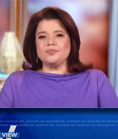 Ana's purple drape neck top on The View