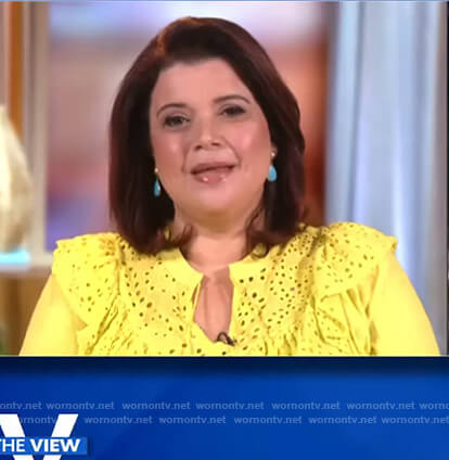 Ana's yellow eyelet top on The View