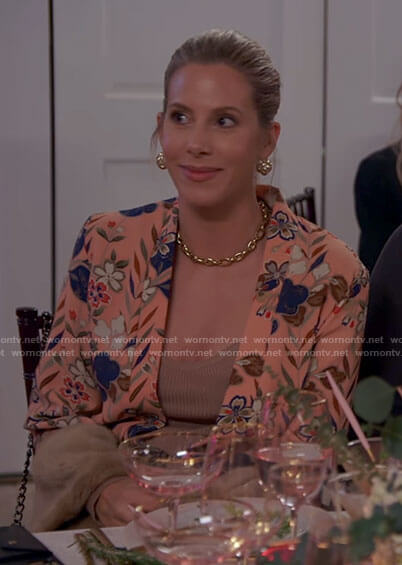 Ashley's pink floral jacket with fur cuffs on The Hills New Beginnings