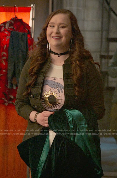 Ashlyn's green military jacket on High School Musical The Musical The Series