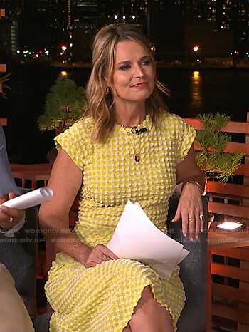 Savannah's yellow textured gingham dress on Today