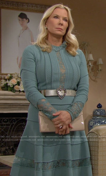 Brooke's lace inset dress on The Bold and the Beautiful