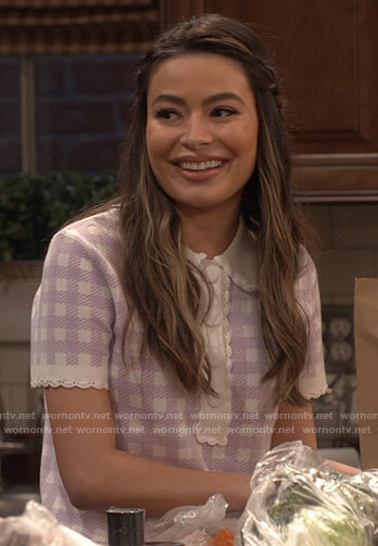 Carly's purple checked polo top on iCarly