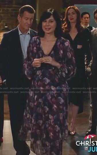 Cassie's purple floral pleated dress on Good Witch