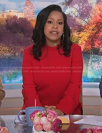 Sheinelle's red mock neck top on Today