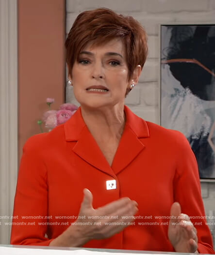Diane's red cropped blazer on General Hospital