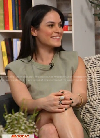 Donna's green padded shoulder top on Today